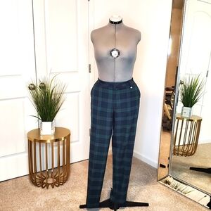 Brooks Brothers Navy & Dark Green Plaid Dress Trousers